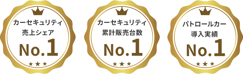 カーセキュリティ売上シェアno.1 カーセキュリティ累計販売台数no.1 パトロールカー導入実績no.1
